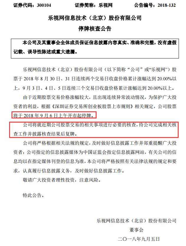 两大妖股停牌核查！乐视网12天翻倍，中弘股份重回面值，总有神秘力量在狂炒