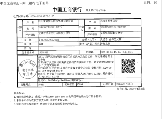 五粮液首批捐赠3000万元驰援武汉抗击疫情
